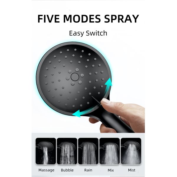 Multi Function Exposed Valve Showers Triple Handles Pressurized Spray Gun Brass Body