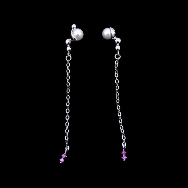 Серебр 925 серег люстры звезды, серьги падения жемчуга серебра украшений платины