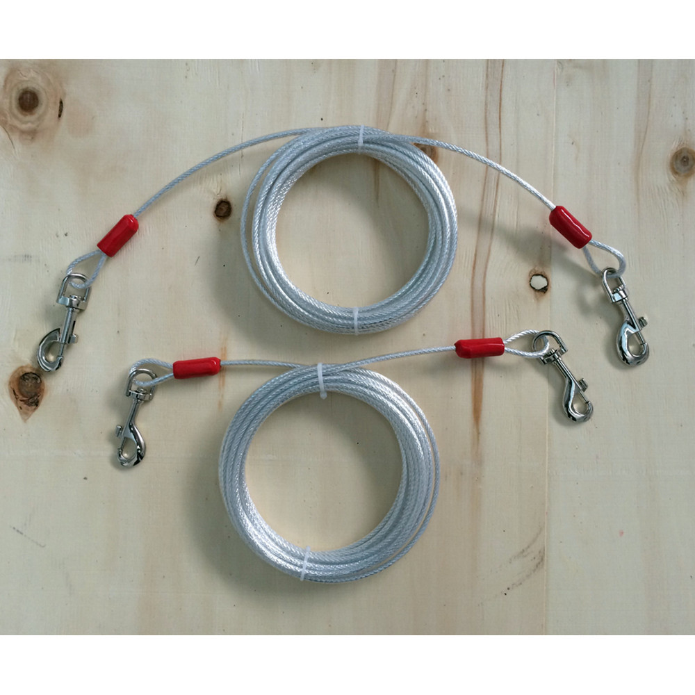 Wear-Resistant Outdoor 30ft Reflective Tie Out Cable And Stake For Large Dogs 