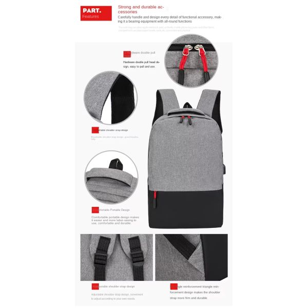 BSCI 3 In 1 Set Backpack Laptop Anti Theft Business Backpack With USB Charger Port