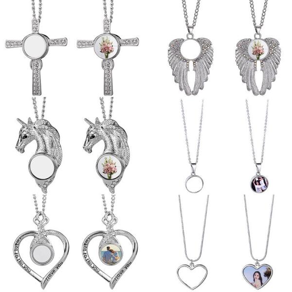 Jewelry Necklace Pendant Custom Sublimation Metal Cross Necklace