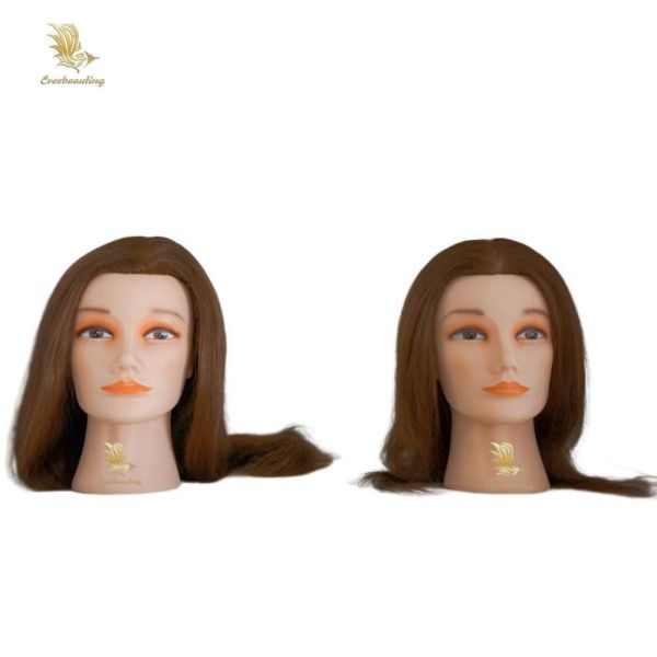 European Face Real Hair Mannequin Head for Hairdresser Training and Manikin Practice
