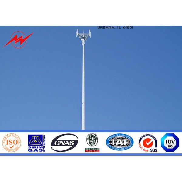 60MのASTM A123の亜鉛めっきの標準の専門のMonopole電気通信タワー