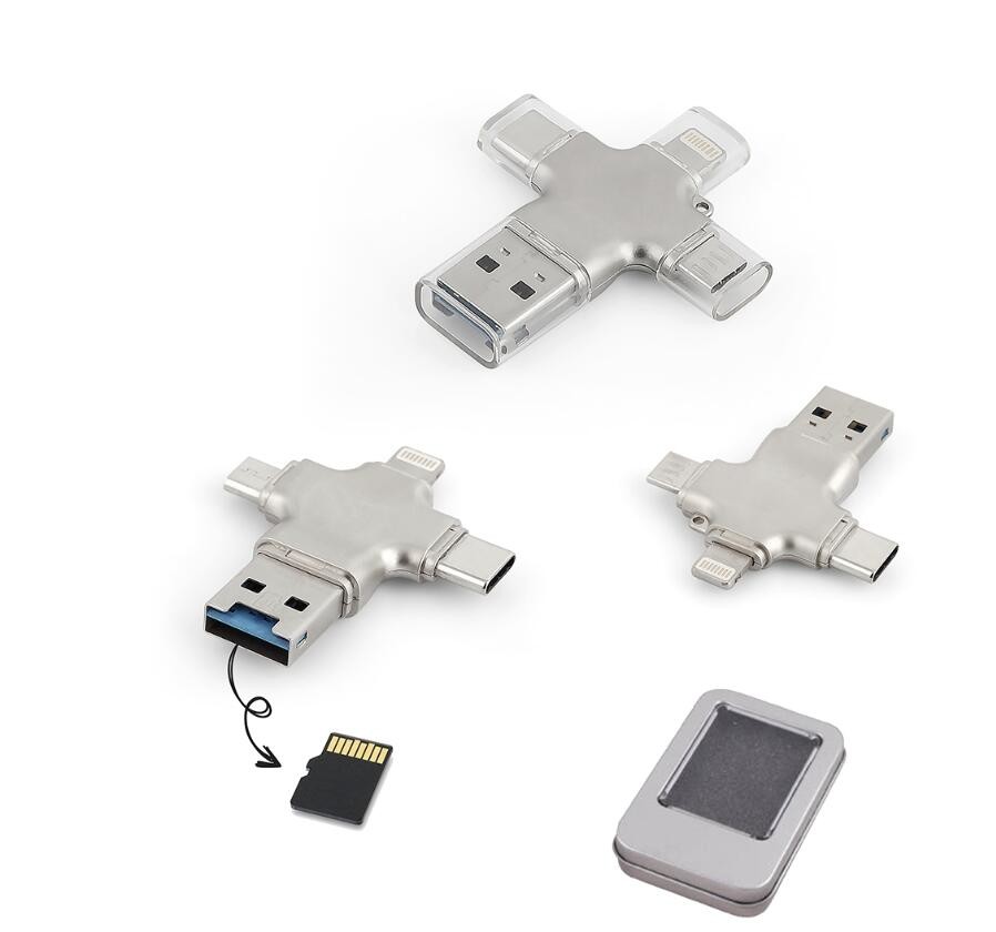 4 в одном типе вспышке USB C OTG управляет 2,0 3,0 30MB/S для телефона Android