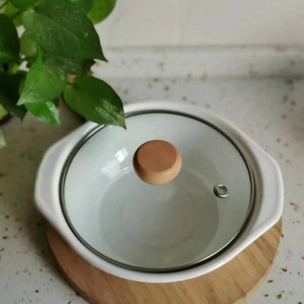Glass Lid Kitchen Cook Pots Enamel Carbon Steel Cookware Sets 16cm 18cm 20cm 22cm 24cm
