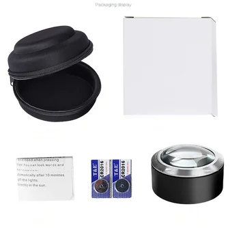 Wufan 5X Cylinder LED Desktop Magnifier Paperweight Magnifying Glass