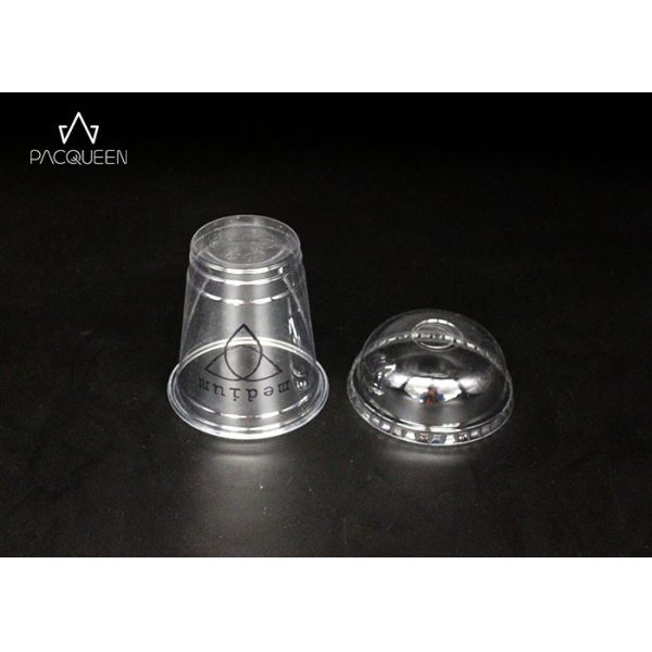 Durable Disposable Plastic Drinking Cups U Shape Bottom UV Printing