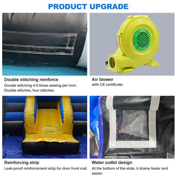 Design 3D gratuit 0,55 mm Tarpaulin en PVC Noël gonflable château rebondissant pain d'épice maison rebondissant avec souffleur