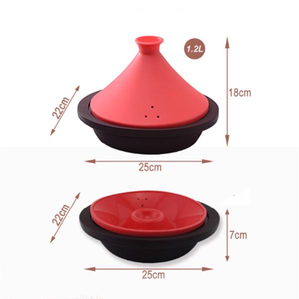 Navio dobrável de Tagine do silicone flexível resistente ao calor seguro da micro-ondas