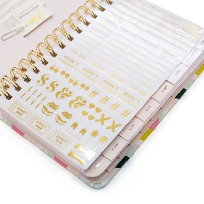 2mm Organizer Planner Book OPP  Color Printing Personalized Hardcover Notebook With Sticker