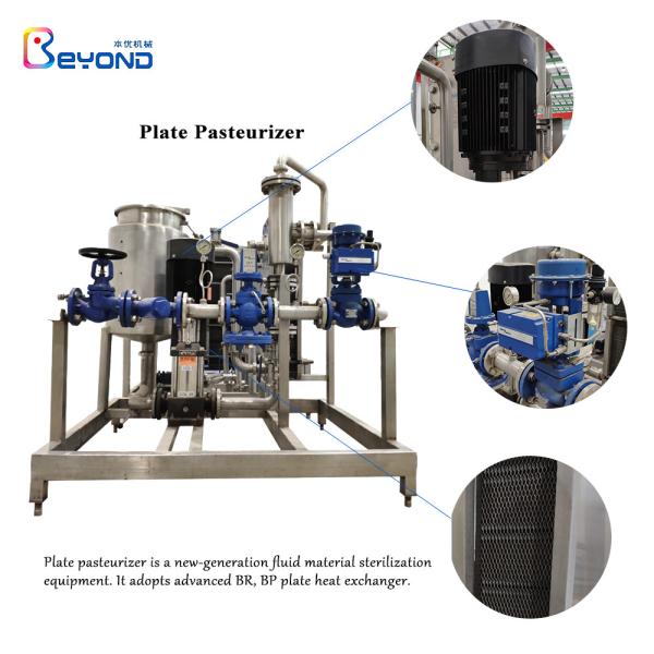 Factory Customized compact structure simple operation and convenient maintenance 1000LPH Milk Pasteurization Machine