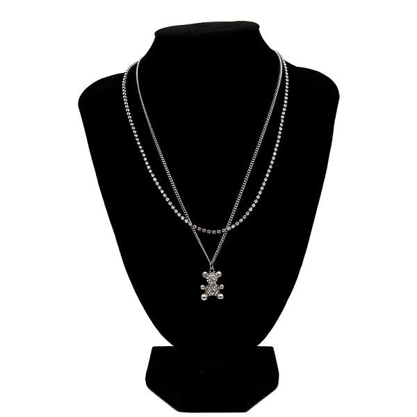 A colar da gargantilha do encanto ajustou Diamond Silver Chain Necklace 44mm - 47mm para homens
