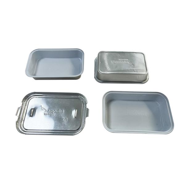 Food Packing Aluminum Foil Container With Lid For Takeout To Go Food Package Oval Tray