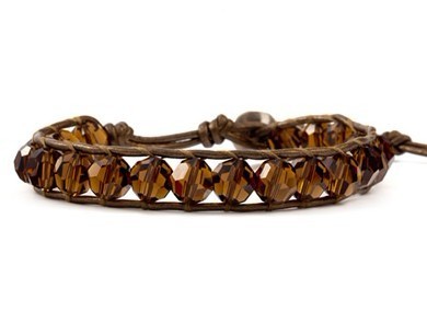 Браслеты обруча кожи Брауна шариков камня отбортовали Хандмаде ОЭМ украшений