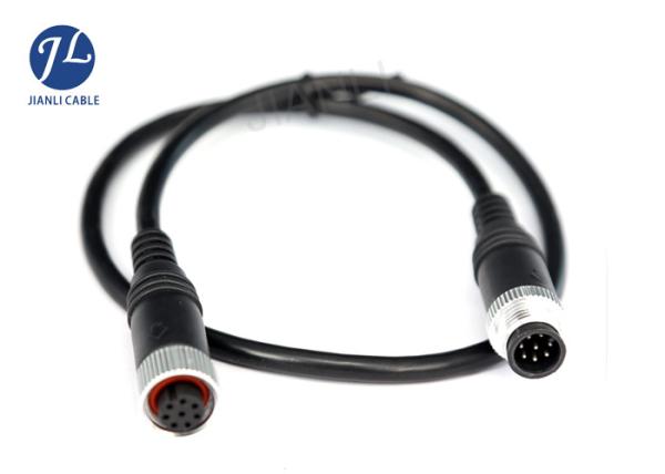 Customized Slim 7 Pin Mini Din Cable Female To Male For Car DVD Monitoring System