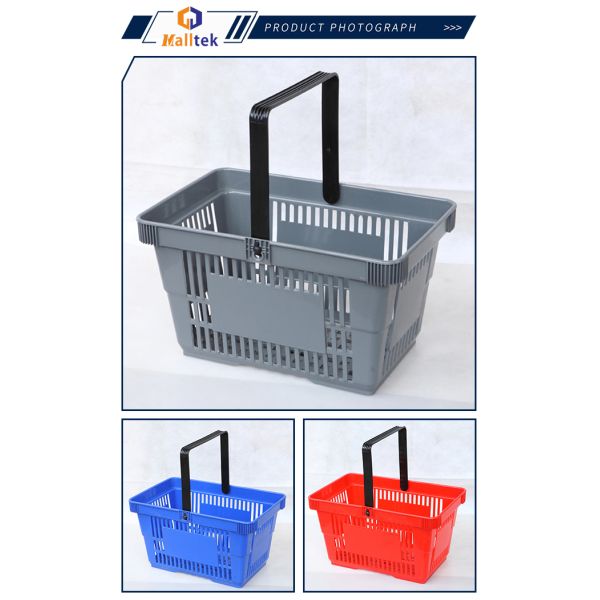 Зелёные большие емкости продуктовые корзины Пластиковое оборудование супермаркета с логотипом