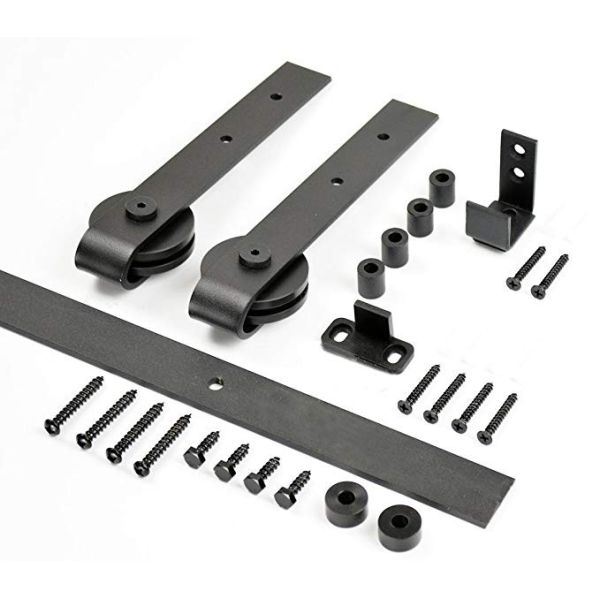 45 mm L X 48 mm H Medio redondo Negro Guía de piso Monte de piso Puerta corredera de granero