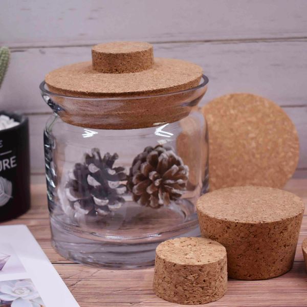 PROP65 Crackproof Glass Bottle Corks Holding Knob Agglomerated Tapered Stopper