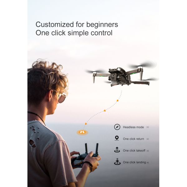 Beginner Operator Skill Level Portable RC Drone with Obstacle Avoidance and Triple Camera D3 Pro 4k Brushless Motor