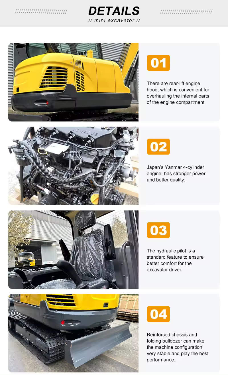 Construction Machinery Excavator Digger Mini Digger Excavator 6.5 Ton Crawler Hydraulic Excavator For Sale