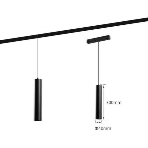 Venta en caliente lámparas colgantes de techo 12w luces colgantes 40*300mm 48v luz de sistema de pista magnética led