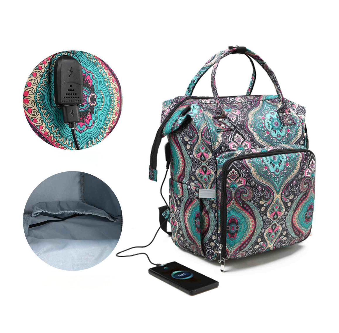 USB Portable 36 X 26 X 20 Cm Woven Fabric Tool Kit Storage Bag With Customizable Design