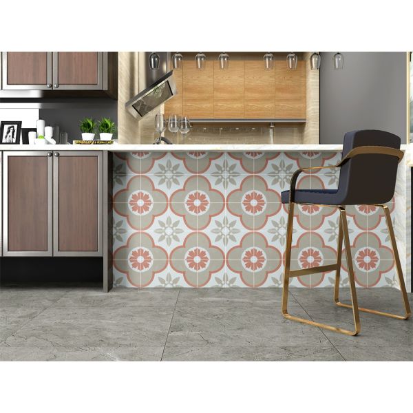 Ретро цветочные нескользящие керамические деревянные плитки для кухни и плитки на стене размером 200х200 мм для столовой