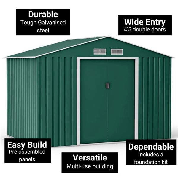 Convenient and Practical AJUNION 6x8ft Garden Building Shed for Countyard Storage