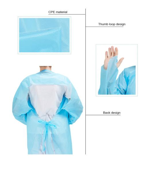 Water Repellent Disposable CPE Gowns Long Sleeve Apron