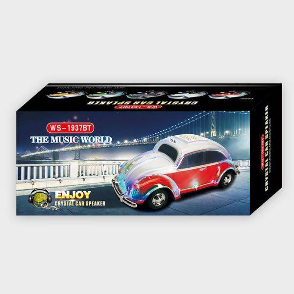 USB Car Shape Loudest Bluetooth Speaker Taxi LED Light FM AUX