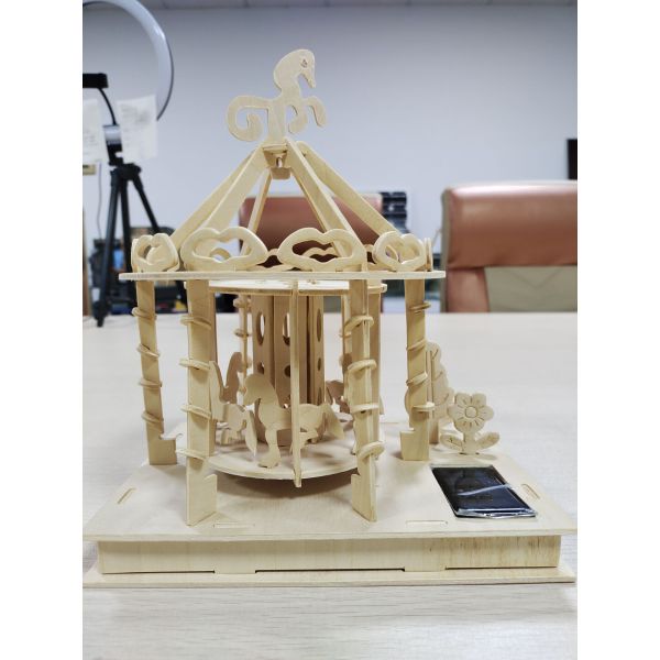 Juguetes educativos solares de autoensamblaje DIY, juguetes de madera para parques infantiles