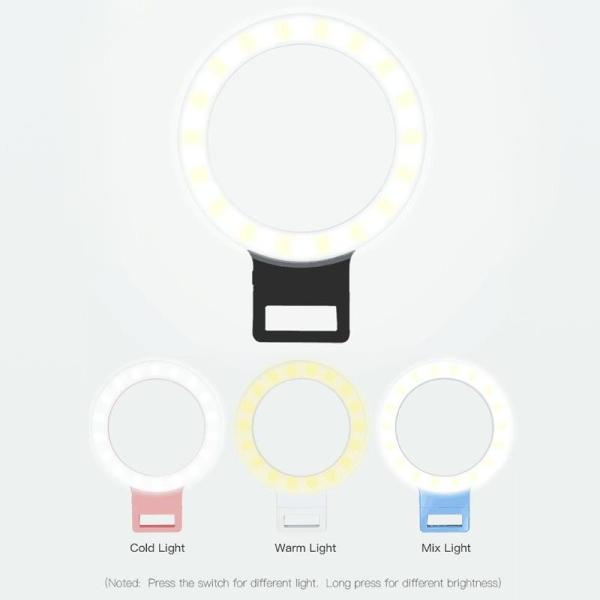 Rechargeable Selfie Portable Beauty Fill In Light Mini Mobile Phone Clip 18 Leds Lamp
