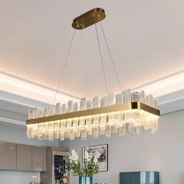 Led chandelier Living room chandeliers rectangular Kitchen fixture frosted matte glass entryway chandelier(WH-CY-195)
