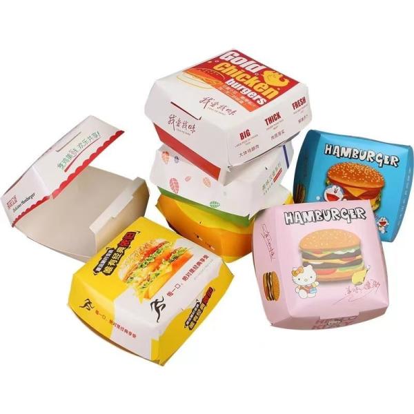 Boîte d'emballage de hamburgers en papier kraft de qualité alimentaire