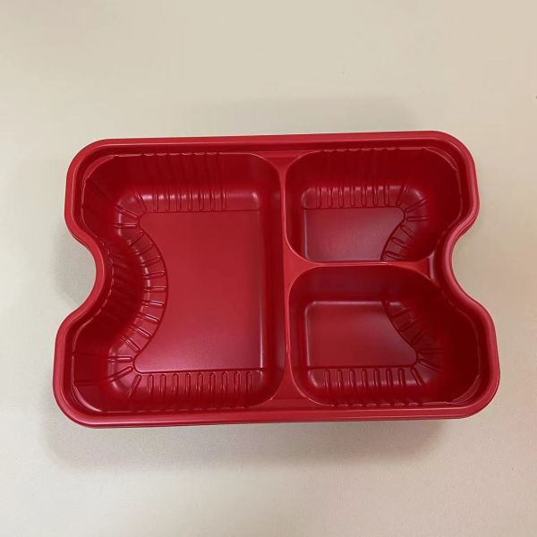 3 отсека Пластиковые контейнеры для обеда одноразовые микроволновые упаковки Складные коробки