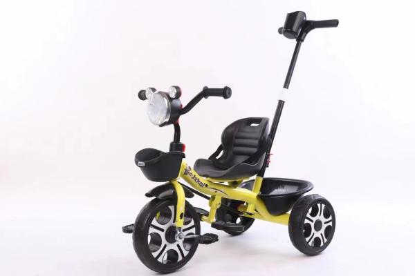 Triciclo de três rodas Crianças triciclo com os pais Cuidado Push Bar
