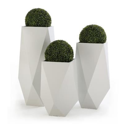 110cm Tall Paint Process Polygon Stainless Steel Planter For Flower