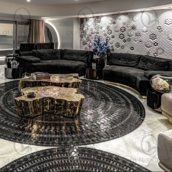 Upholstered Titanium Blue Velvet Sectional Living Room 0.7m Leather Corner Sofa Lounge