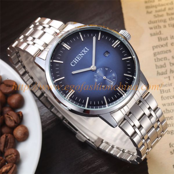 060A Leopard Blue Red White Mens Watch Stainless Steel Band Big Dial Watch Quartz Watches