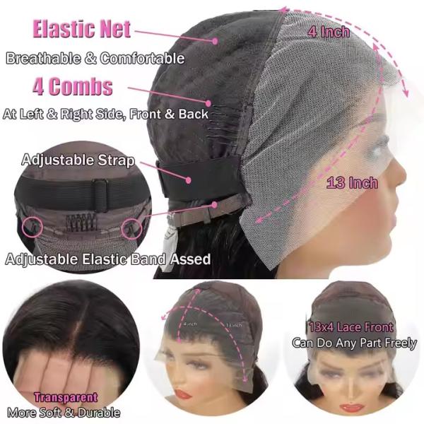 Ready to Ship Brazilian Virgin Hair Body Wave 180% Preplucked 13x4 Transparent Full Lace Front Wigs Human Hair for Black Women