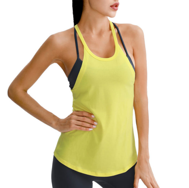 Women Sports Bra Longline Crop Tank Top Padded Workout Running Yoga
