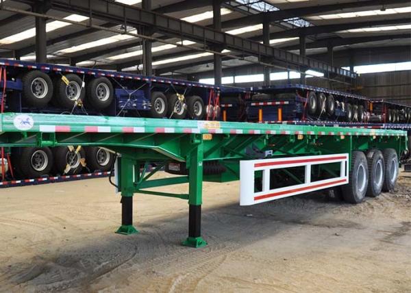 Reboque do leito do caminhão do verde 3mm semi leito 3 Axle Truck de 12 medidores