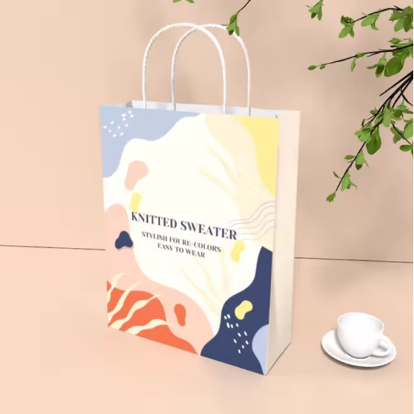 Convenient And Durable Restaurant Food Carry Personalized Premium Kraft Paper Bag