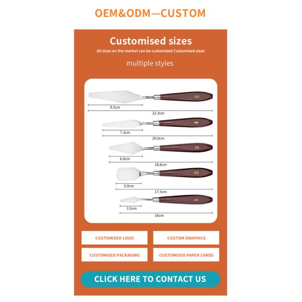 Stainless Steel Palette Knife Set 5 Piece Art Tools Kit For Oil And Acrylic Painting