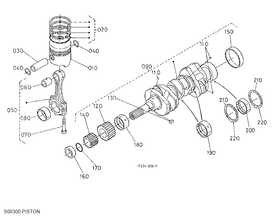 16241-23470 Ressort principal KUBOTA pièces du moteur de la pelle adaptées à V1505 KX41-2