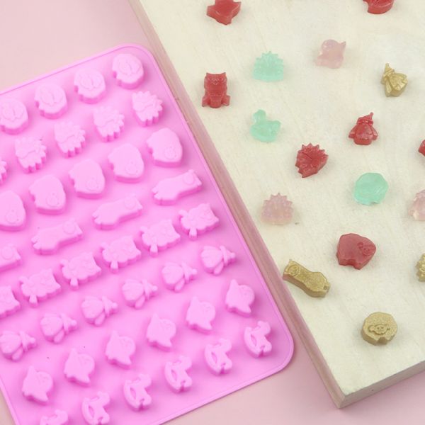 Disposable Silicone Mold Mini Cartoon Animal Wax Bottle Sugar Chocolate Candy Fire Paint Wax Grain Mousse Cake Tools Decoration