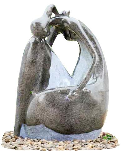 Fiberglass Resin Garden Fountains Beautiful Lady Marble Color for Garden Decorative