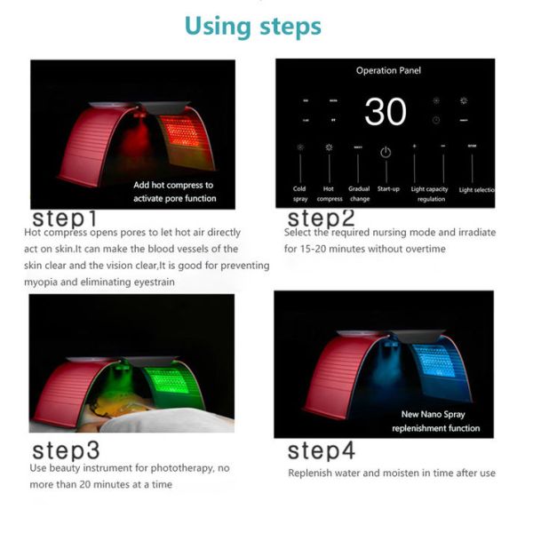 New technology photo therapy 7 color masque led facial light therapy phototherapy pdt lamp devoir machine beauty treatme