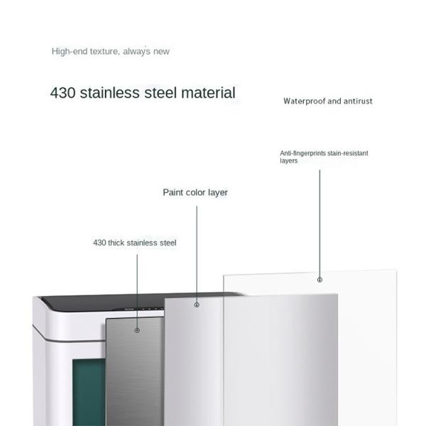 13 Gallon Embedded Round Step Custom Metal Compressible Stainless Steel Trash Can With Foot Pedal