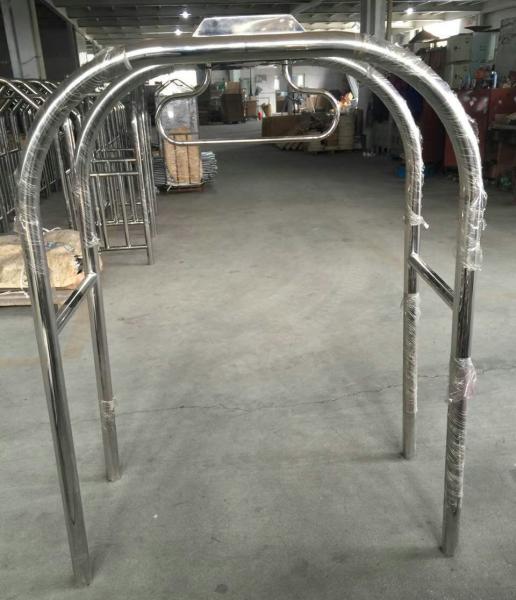 Chrome Round Bend Tube Luggage Trolley /Heavy-Duty Luggage Cart / Metal Luggage Trolley / Hotel Luggage Cart